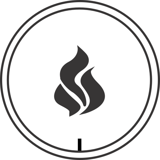 circle and flame logo 512 px